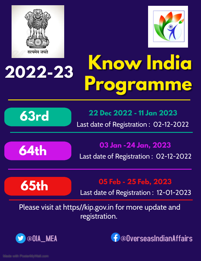Know India Programme 63rd, 64th and 65th
